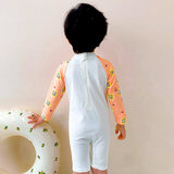 LSB Orange Roar Lion, Toddlers & Kids Swimwear with matching Hat, Free Wash Bag & Free Swim Detergent