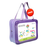 LSB Orange “She's So Lucky” Printed Full Sleeves, Knee Length Kids Swimwear in Upf 50+ Fabric with Swim Cap & Free Washbag