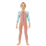 LSB Dive Peach Flamingo & Tropical Printed Full Length 2mm Neoprene Kids Swimsuit with Free Washbag