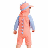 LSB Peach & Blue spiked Dino , Toddlers & Kids Swimwear with long Cap Free Wash Bag & Free Swim Detergent
