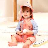 LSB Peach & Blue spiked Dino , Toddlers & Kids Swimwear with long Cap Free Wash Bag & Free Swim Detergent