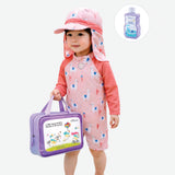 LSB Peach Lhama, Toddlers & Kids Swimwear with long Cap Free Wash Bag & Free Swim Detergent