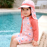 LSB Peach Lhama, Toddlers & Kids Swimwear with long Cap Free Wash Bag & Free Swim Detergent