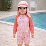 LSB Peach Lhama, Toddlers & Kids Swimwear with long Cap Free Wash Bag & Free Swim Detergent