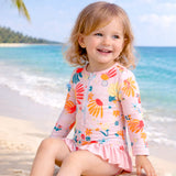 LSB Pink Daisy, Toddlers & Kids Swimwear with matching Swim Cap, plus Free Wash Bag & Free Swim Detergent