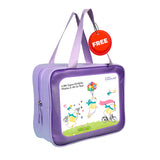 LSB Dive Purple Strawberry Printed Knee Length 2.5mm Neoprene Kids Swimsuit with Free Washbag