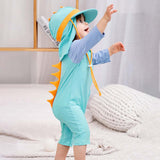 LSB Teal & Orange Spikes, Toddlers & Kids Swimwear with Long Cap, Free Wash Bag & Free Swim Detergent