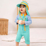 LSB Teal & Orange Spikes, Toddlers & Kids Swimwear with Long Cap, Free Wash Bag & Free Swim Detergent