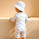 LSB White & Blue Dog, Toddlers & Kids Swimwear with matching Hat, Free Wash Bag & Free Swim Detergent