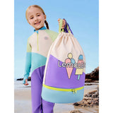 LSB Beige Ice Cream Kids Waterproof Swimming Bag/ Beach Bag