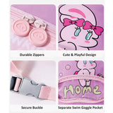 LSB Purple & Pink Bunny Kids Waterproof Swimming Bag/ Beach Bag