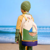 LSB Beige Sailboat Kids Waterproof Swimming Bag/ Beach Bag