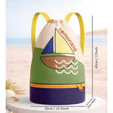 LSB Beige Sailboat Kids Waterproof Swimming Bag/ Beach Bag