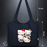 LSB Black 3D Kitties stylish & casual Tote Bag for Teens & Adults