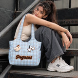 LSB Blue Checks Pegasus stylish & casual Tote Bag for Teens & Adults