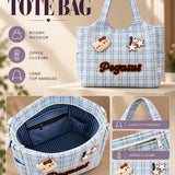 LSB Blue Checks Pegasus stylish & casual Tote Bag for Teens & Adults