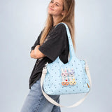 LSB Blue Heart 3D Glasses Bunny stylish & casual Tote Bag for Teens & Adults