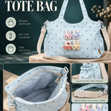 LSB Blue Heart 3D Glasses Bunny stylish & casual Tote Bag for Teens & Adults