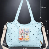 LSB Blue Heart 3D Glasses Bunny stylish & casual Tote Bag for Teens & Adults