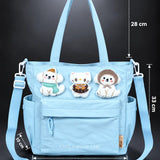 LSB Blue 3D Puppy & Cat stylish & casual Tote Bag for Teens & Adults