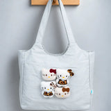 LSB Grey 3D Kitties stylish & casual Tote Bag for Teens & Adults