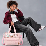 LSB Peach 3D Puppy & Cat stylish & casual Tote Bag for Teens & Adults