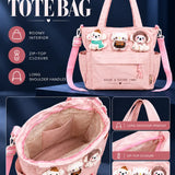 LSB Peach 3D Puppy & Cat stylish & casual Tote Bag for Teens & Adults