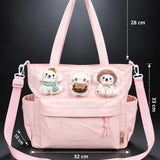 LSB Peach 3D Puppy & Cat stylish & casual Tote Bag for Teens & Adults