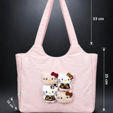 LSB Pink 3D Kitties stylish & casual Tote Bag for Teens & Adults