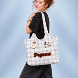 LSB Pink Checks Pegasus stylish & casual Tote Bag for Teens & Adults