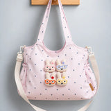 LSB Pink Heart 3D Glasses Bunny stylish & casual Tote Bag for Teens & Adults
