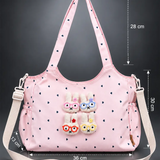 LSB Pink Heart 3D Glasses Bunny stylish & casual Tote Bag for Teens & Adults