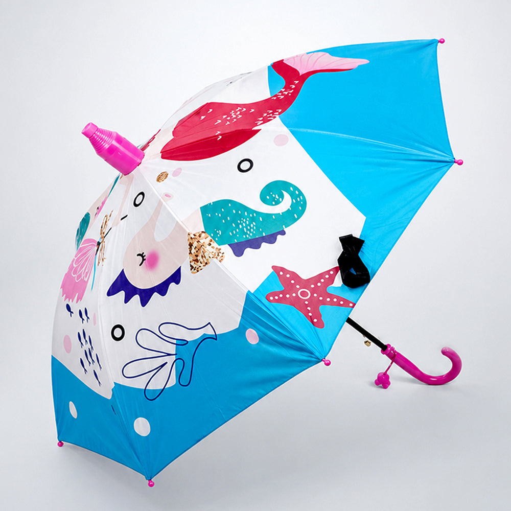 LSB Blue Mermaid with Shutter style cover Kids-Umbrella-6-13Y