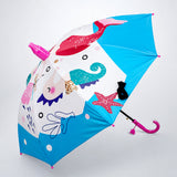 LSB Blue Mermaid with Shutter style cover Kids-Umbrella-6-13Y