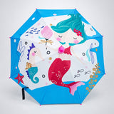 LSB Blue Mermaid with Shutter style cover Kids-Umbrella-6-13Y