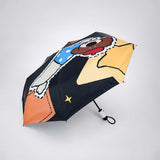 LSB 3 Fold Black Puppy Star, Auto Open & Close,Rain & Sun Dual Umbrella for Teens & Adults