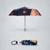 LSB 3 Fold Black Puppy Star, Auto Open & Close,Rain & Sun Dual Umbrella for Teens & Adults