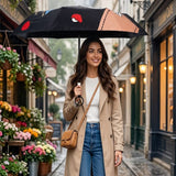 LSB 3 Fold Black Puppy Star, Auto Open & Close,Rain & Sun Dual Umbrella for Teens & Adults