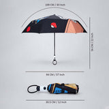 LSB 3 Fold Black Puppy Star, Auto Open & Close,Rain & Sun Dual Umbrella for Teens & Adults