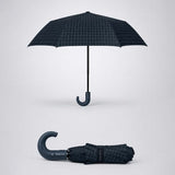 LSB 3Fold Black Checkered Auto Open & Close Umbrella for Teens & Adults