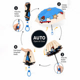LSB 3 Fold Blue Puppy Skateboarding,Auto Open & Close Rain & Sun Dual Umbrella for Teens & Adults