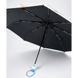 LSB 3 Fold Blue Puppy Skateboarding,Auto Open & Close Rain & Sun Dual Umbrella for Teens & Adults