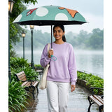 LSB 3 Fold Mint Green puppy Polka Dots Auto Open & Close Rain & Sun Dual Umbrella for Teens & Adults