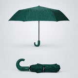 LSB 3 Fold Dark Green Checkered Auto Open & Close Umbrella for Teens & Adults