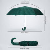 LSB 3 Fold Dark Green Checkered Auto Open & Close Umbrella for Teens & Adults