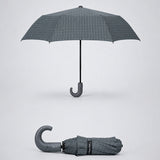 LSB 3 Fold Grey Checkered Auto Open & Close Umbrella for Teens & Adults
