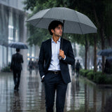 LSB 3 Fold Grey Checkered Auto Open & Close Umbrella for Teens & Adults