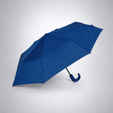 LSB 3 Fold Navy Blue Checkered Auto Open & Close Umbrella for Teens & Adults
