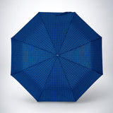 LSB 3 Fold Navy Blue Checkered Auto Open & Close Umbrella for Teens & Adults