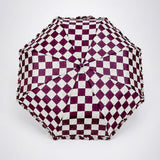 LSB 3fold Brown Frills and Checks Printed Umbrella for Teens & Adults